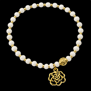 26PV30 Pulsera rosa blanca