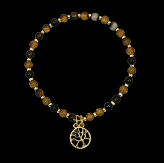 26PV07 Pulsera árbol colores tierra