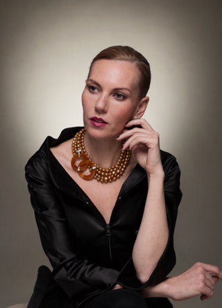 CO00191 Collar de perlas naturales barrocas coloreadas naranja
