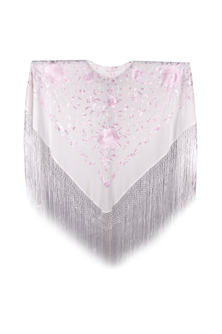 Mantón de Manila color lila/ rosa